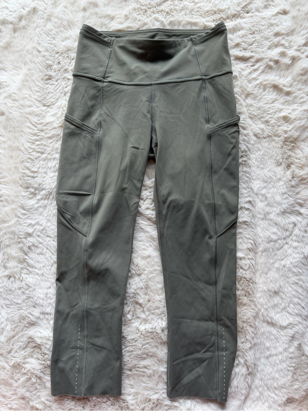 Kids Olive Green Active Leggings